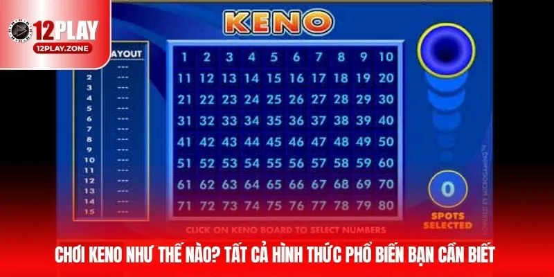 Hướng Dẫn Chơi Keno - Mẹo Tham Gia Thắng Đậm Tại 12PLAY 3 Chơi Keno như thế nào? Hướng dẫn chơi Keno